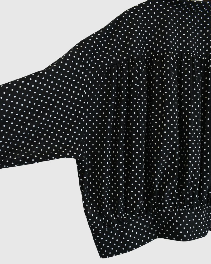Gathered Blouse in SumikuroDot
