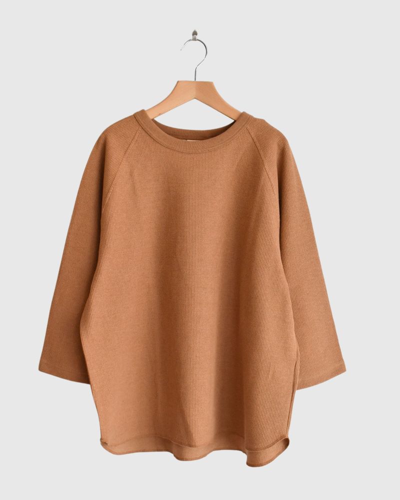 UNDYED Waffle Pullover in Camel