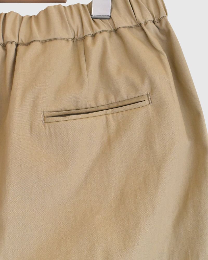COTTON/LINEN DYED WEATHER 2TUCK TAPERED EASY PANTS in Beige