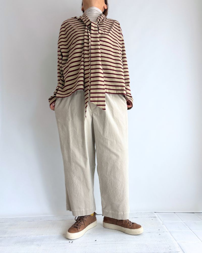 Taco Cotton Border Tie Royal in Beige/Bordeaux