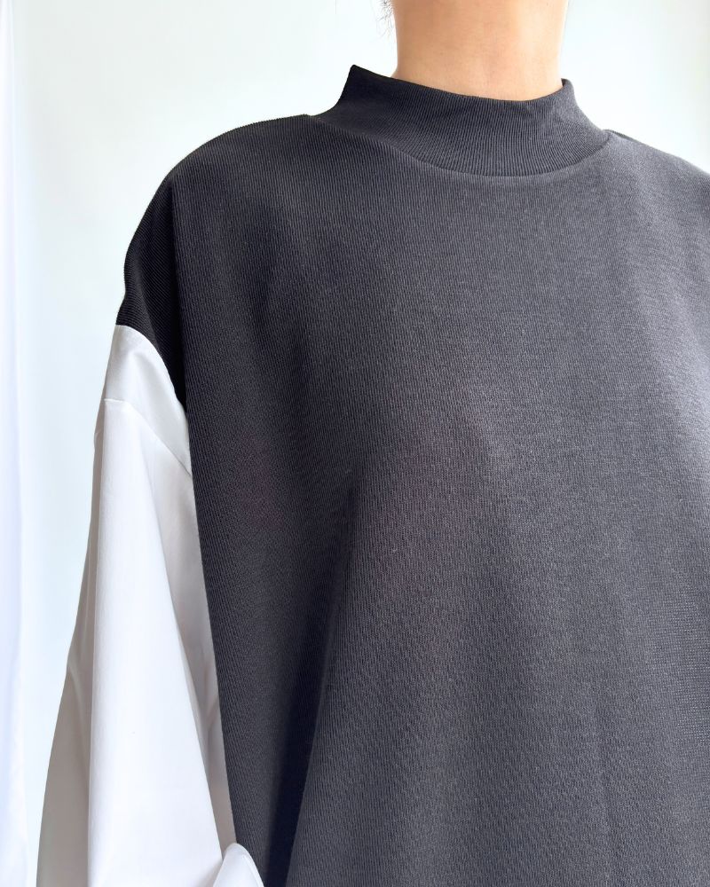 Knit combination top 'JOHA' in Black