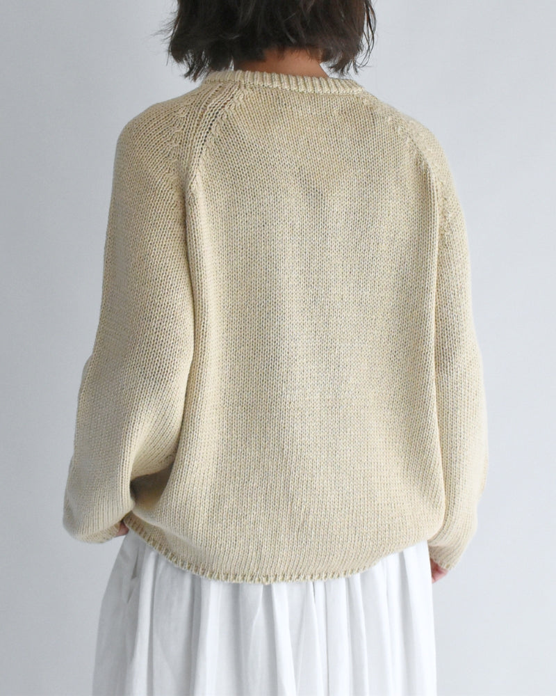 Raglan Pullover Knit in Ivory