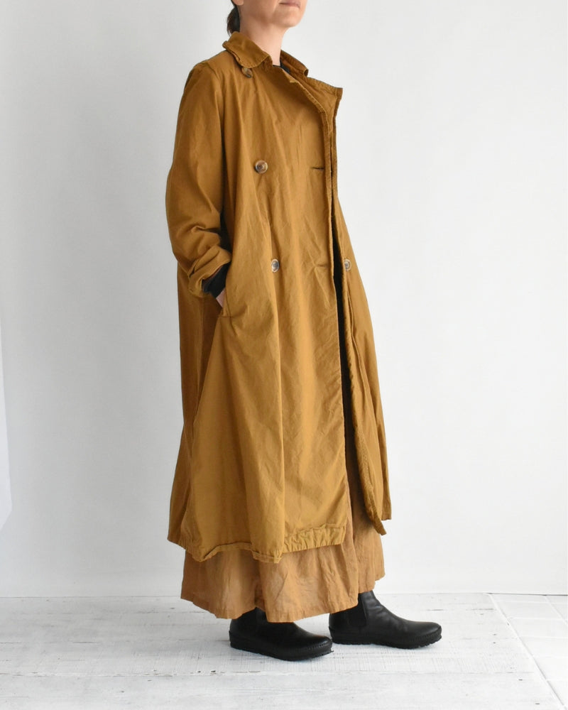 Double-Breasted Coat in Orange Brown