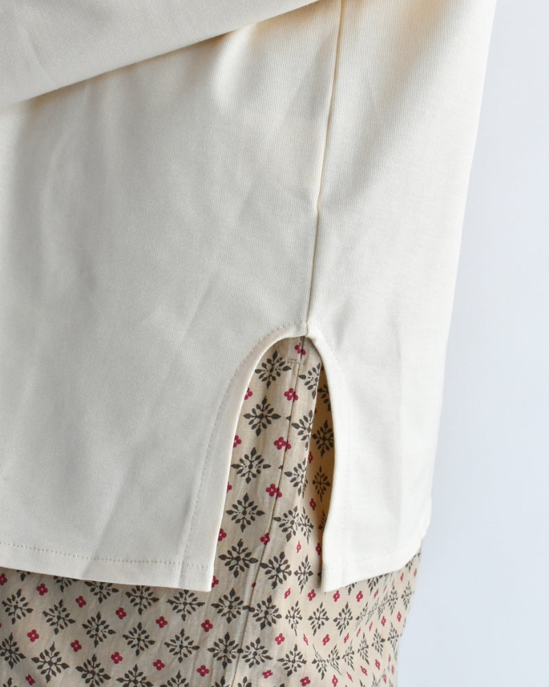 Giza Cotton Basque T-Shirt in Ivory