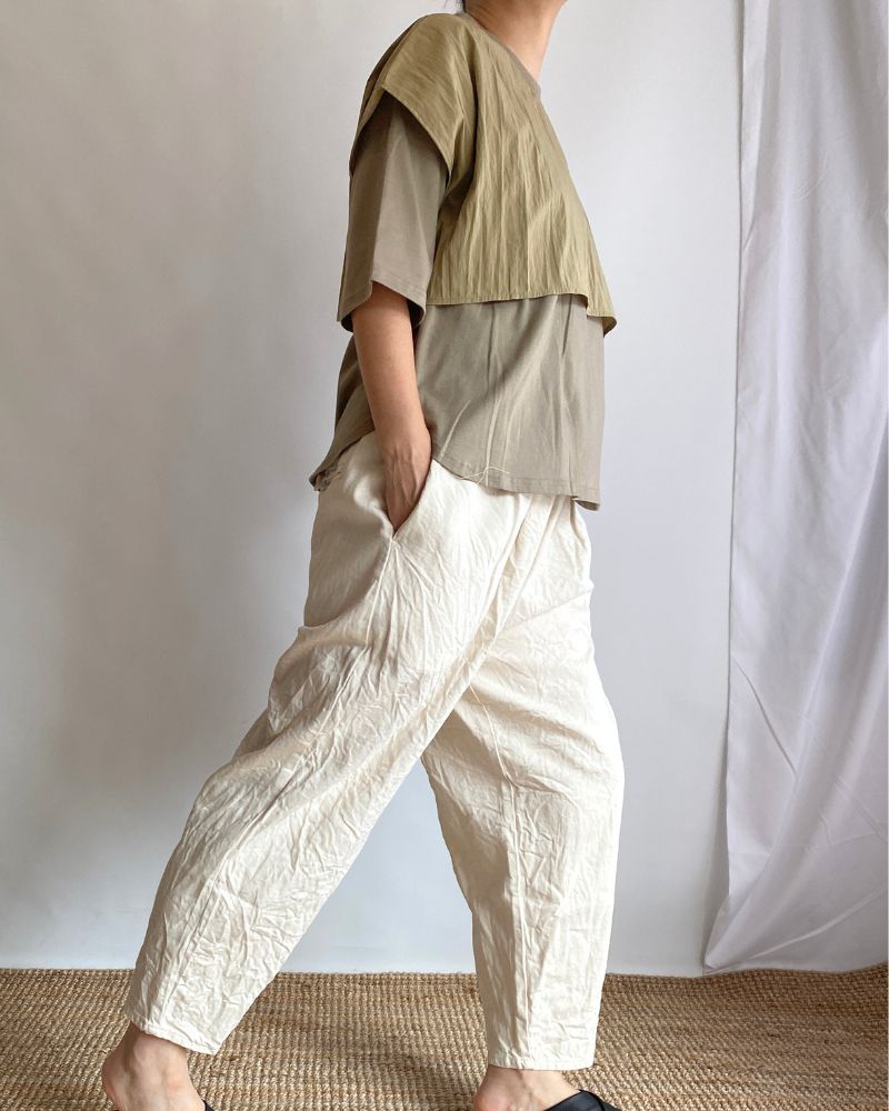 LAYERED TOPS 'HABOI' in KhakiBeige