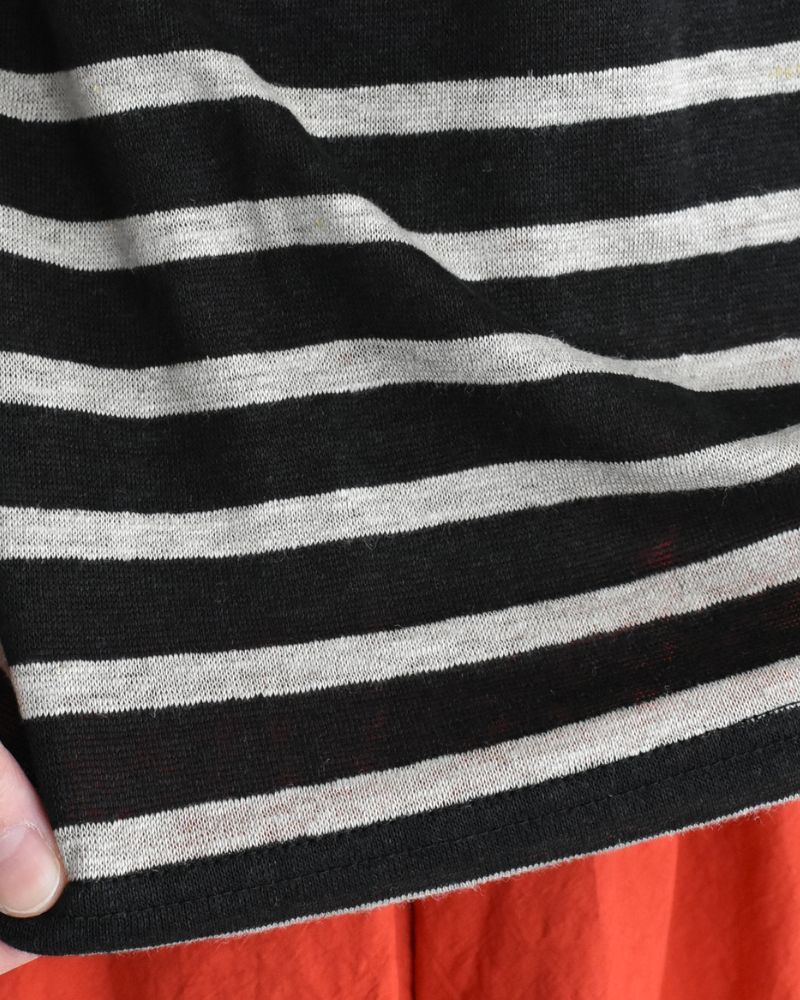Border Tank Top in Black/Natural