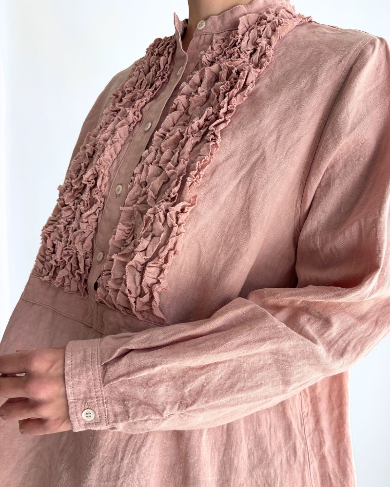 French Linen Shirt in Pink