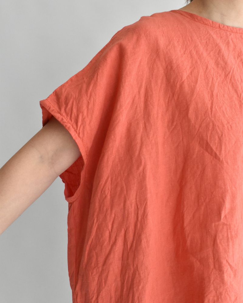 French Linen Pullover in Orange