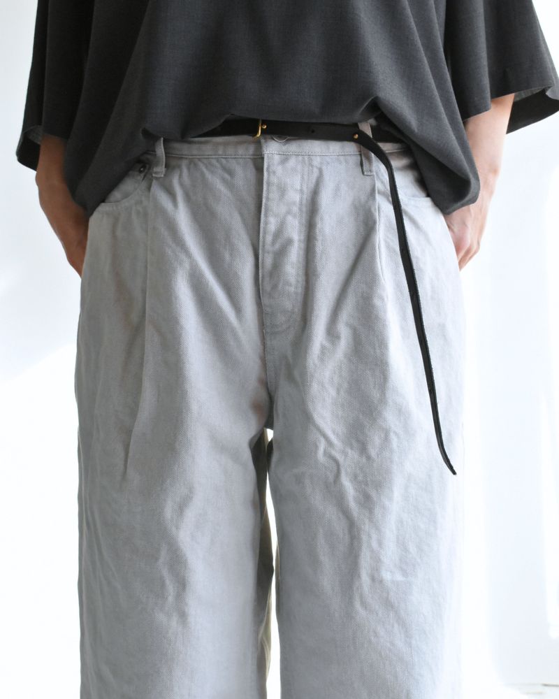 Wide Denim Pants in Gray