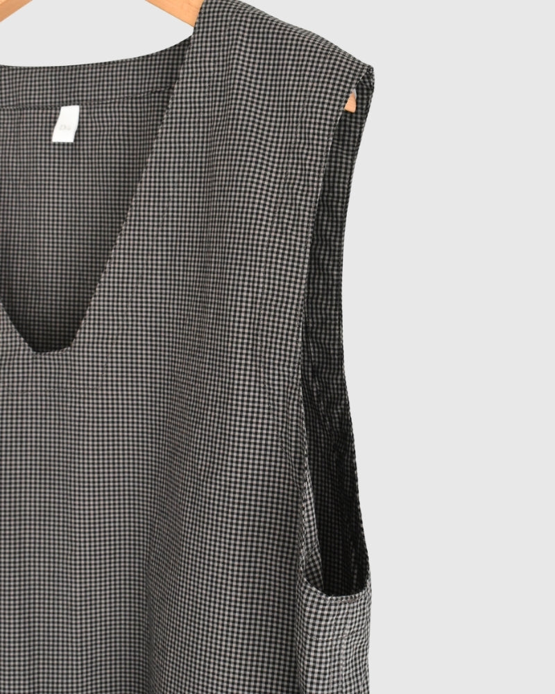 Work Pullover Vest in BrownGingham