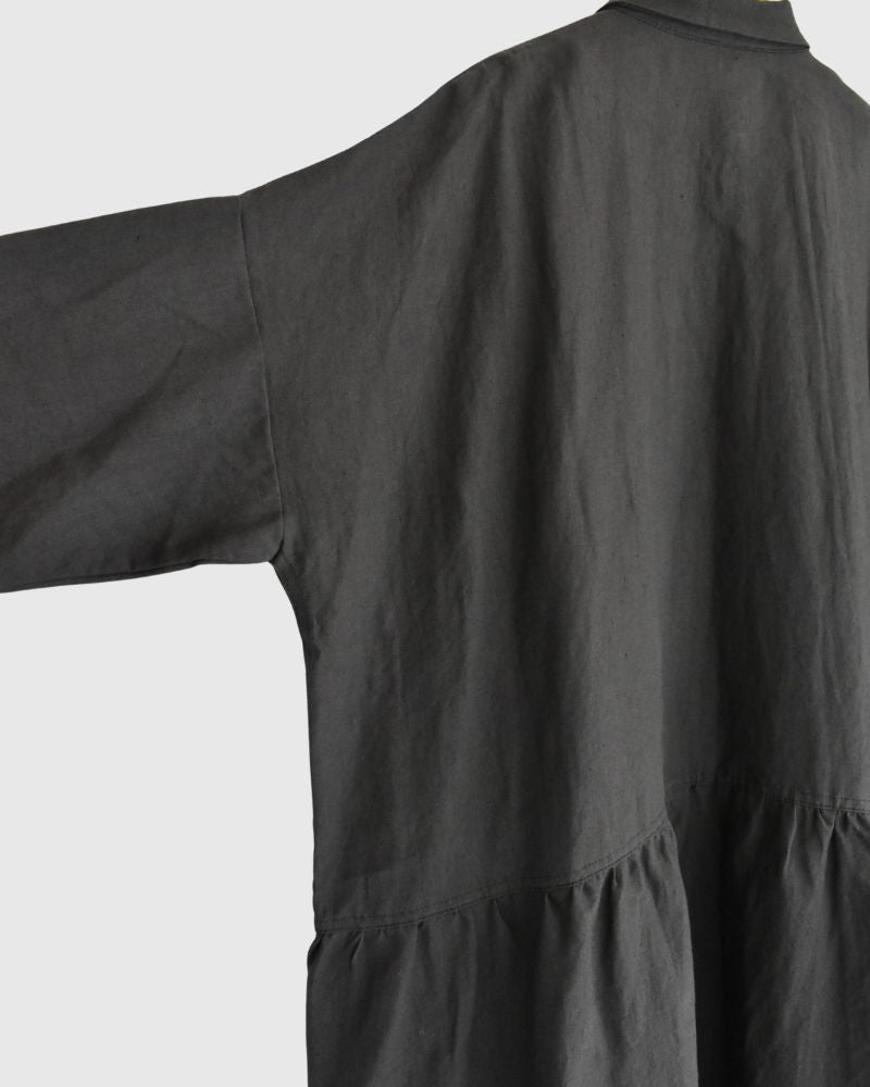 Colored Linen Dress in Black