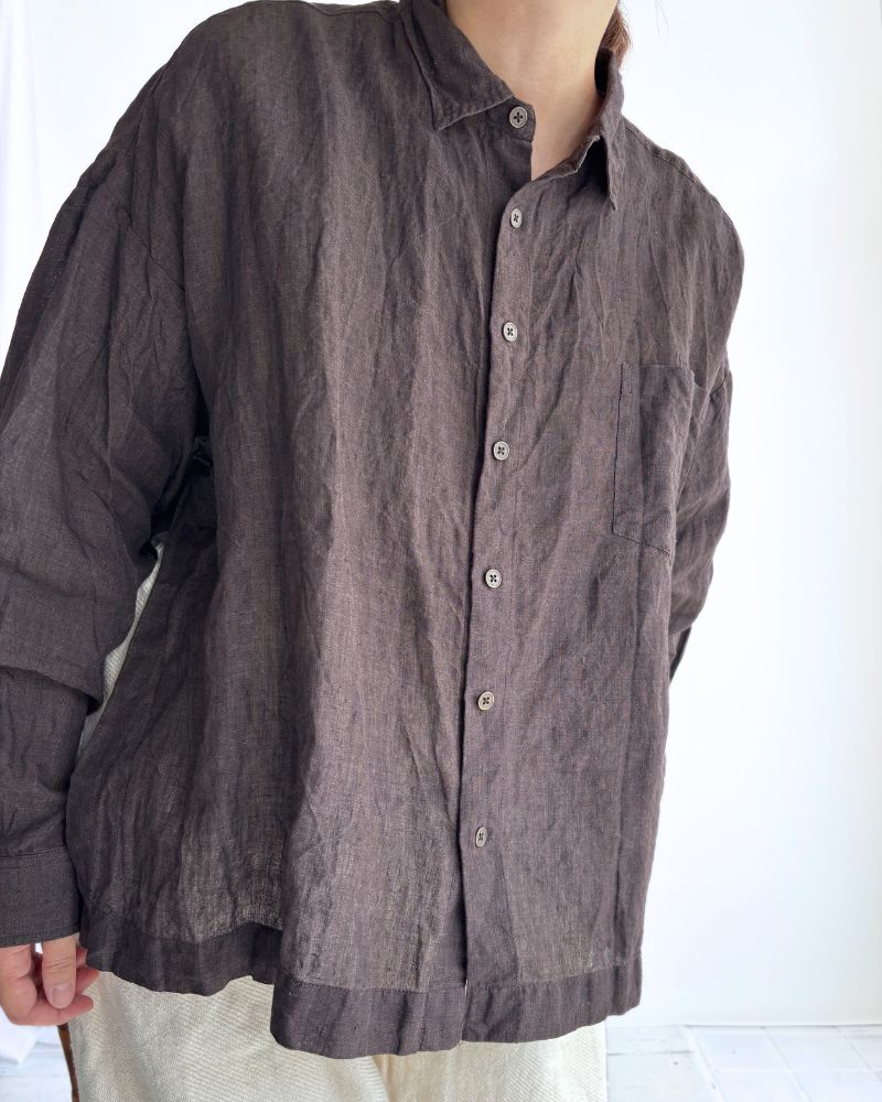 TEORI Linen 6060 Square Shirt in Mocha