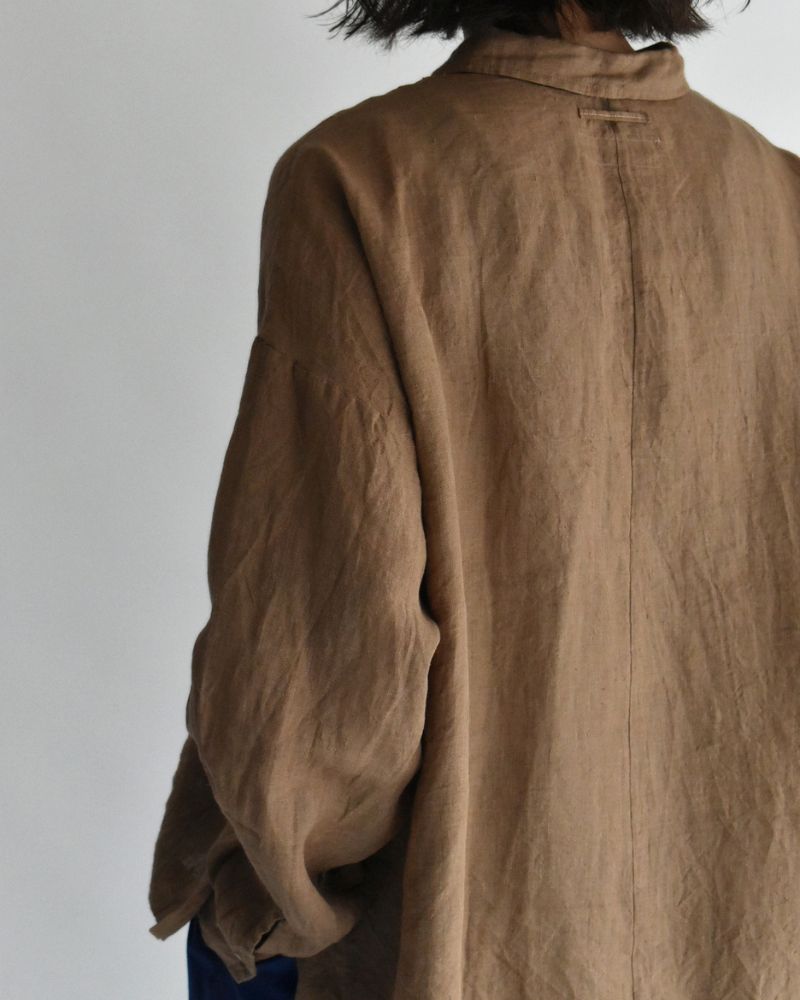 Handwoven 60 Linen Shirt in Mocha