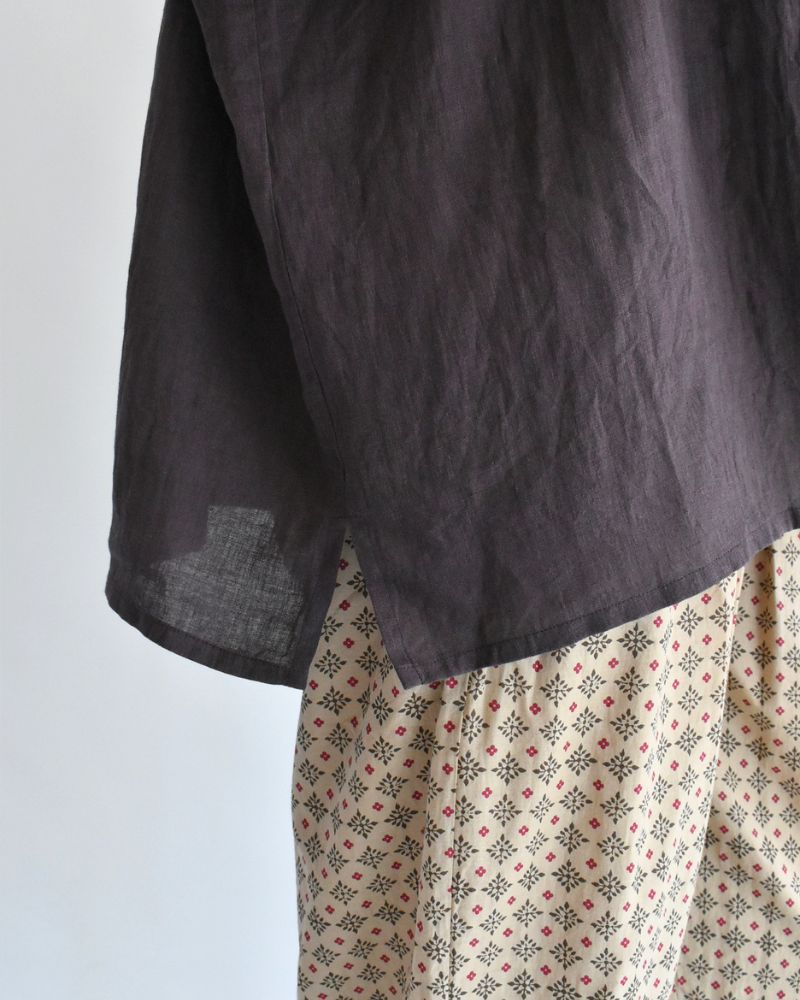 Frill Top Blouse in Brown