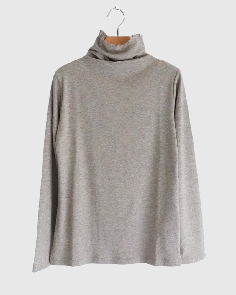  ichi Antiquites | 1200645 Yak Turtleneck Pullover in Greige