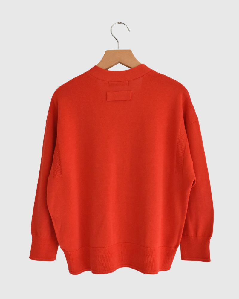 COVE V-Neck Short Cardigan in Orange
