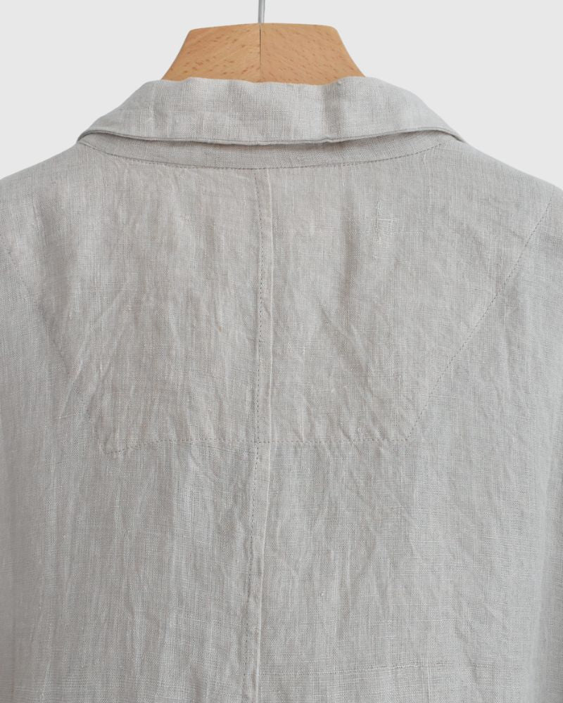 Handwoven 60x60 Linen Jacket in LightGray