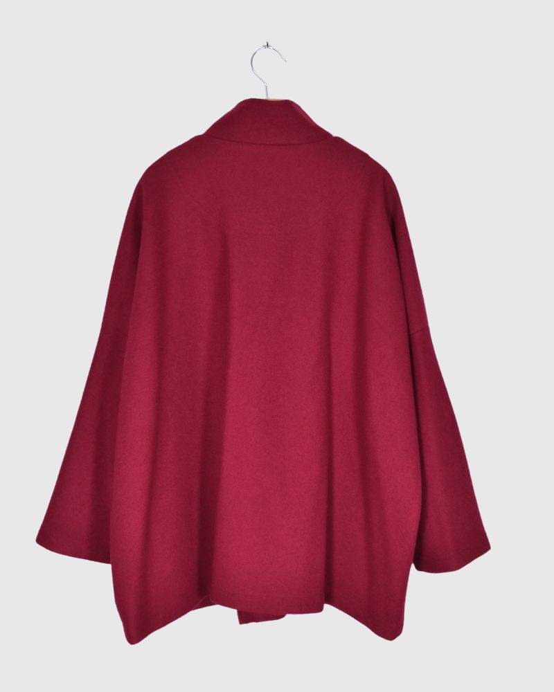 Stand Collar Square Jacket (W/N) in Red