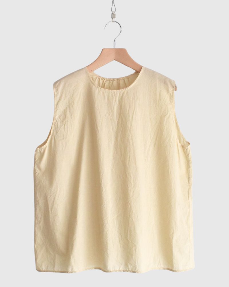 Inner Back Gathered Sleeveless Top in Ivory
