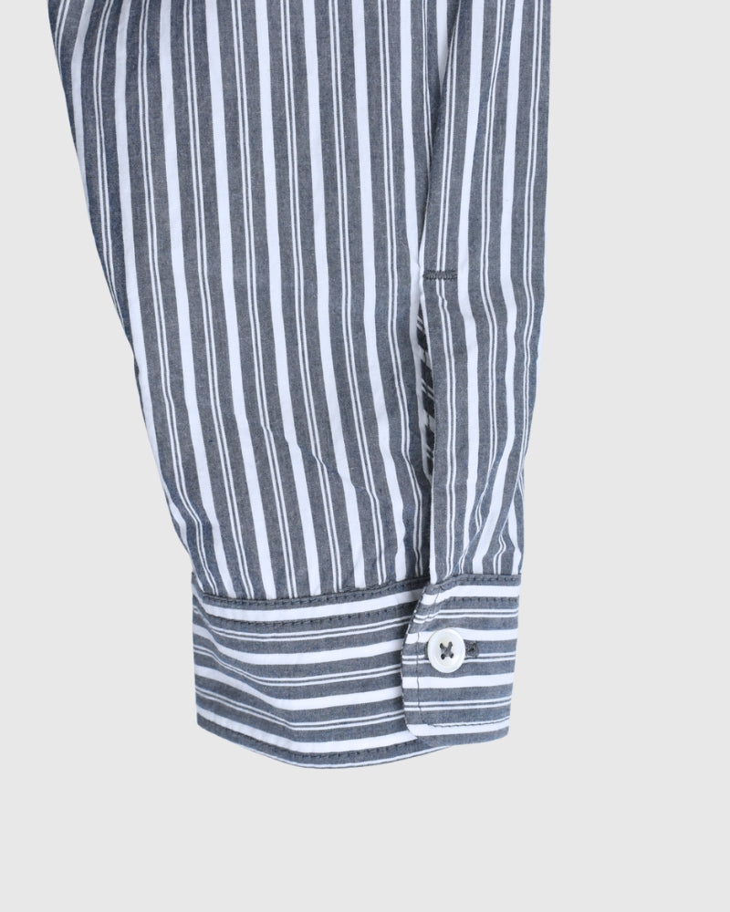 Regular Collar Big Shirt in White/Navy