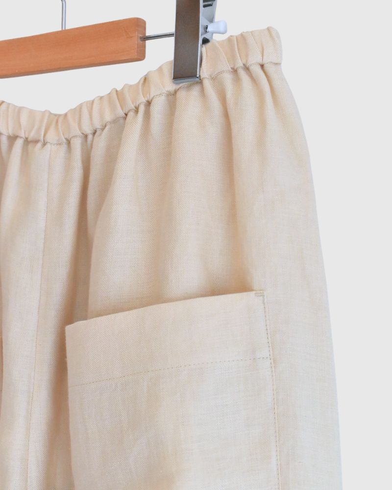 Sarrouel Wide Short Length Pants in Ivory