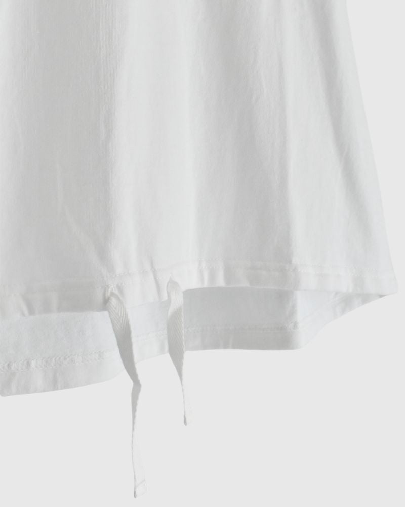 Sleeveless Drawstring T-shirt White