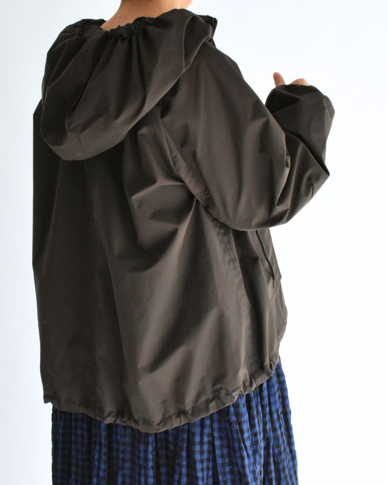 Oversized Hooded Jacket in Brown