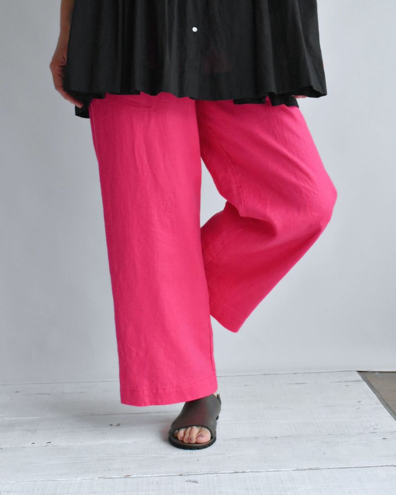 Colored Linen Pants in Pink