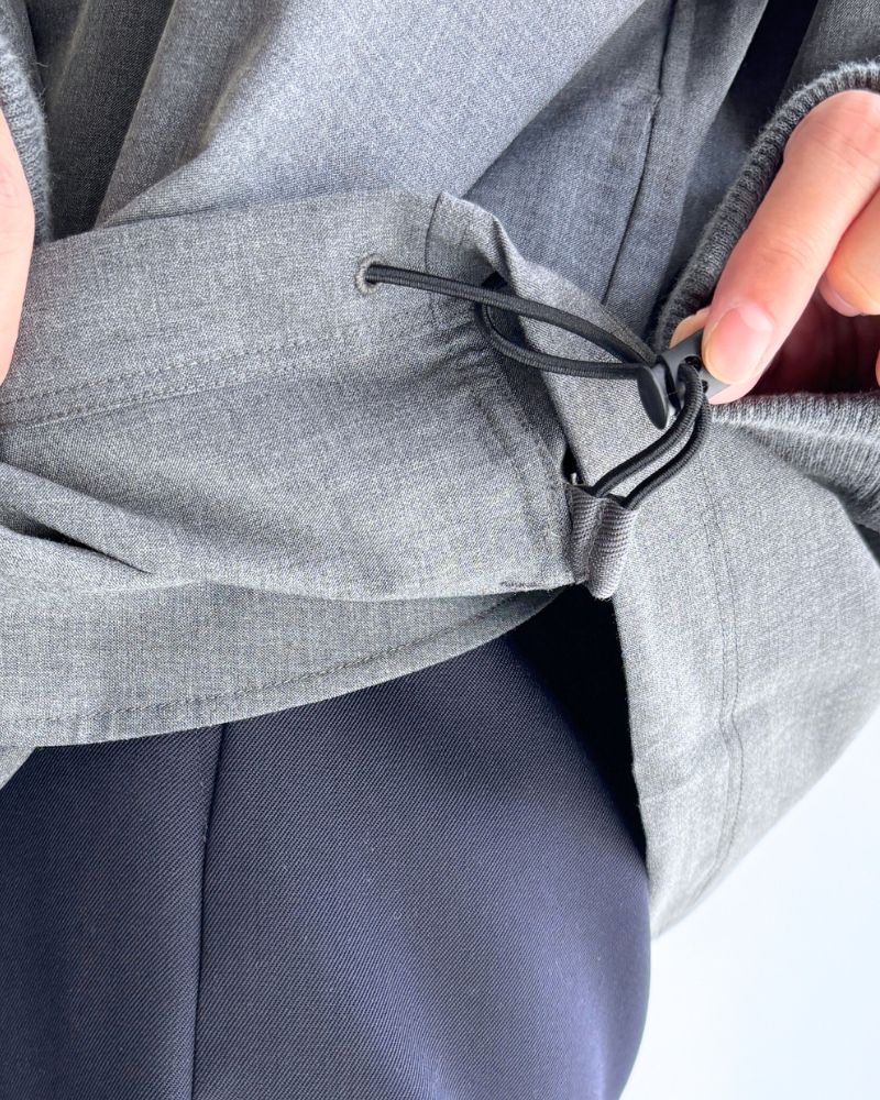 Unisex Drawstring Pullover in Gray