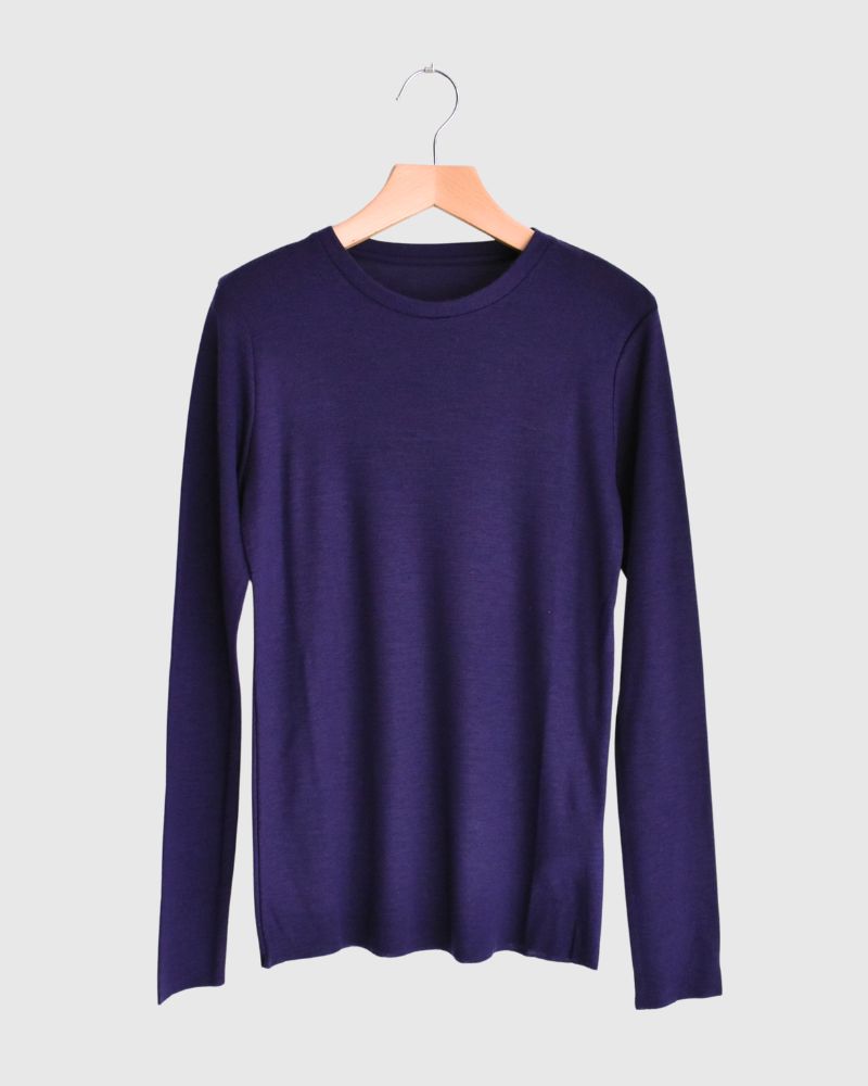 Crew neck slim fit (wool) in Purple