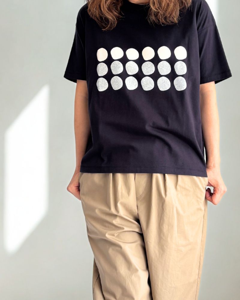 Jersey Print Tee 'CIRCLE' in Navy