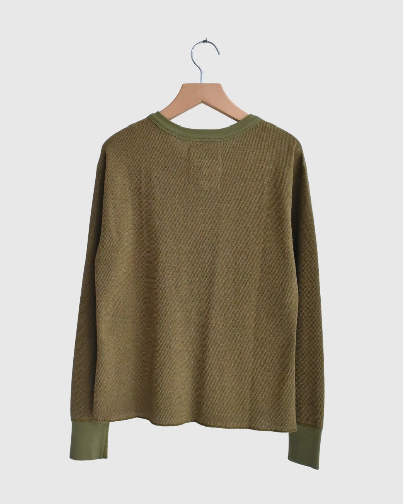 Lame Thermal Remake Cardigan in Khaki