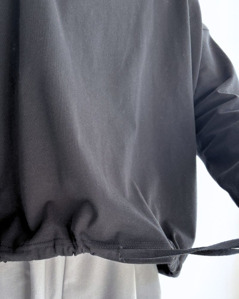 Drawstring Hoodie Pullover in Black