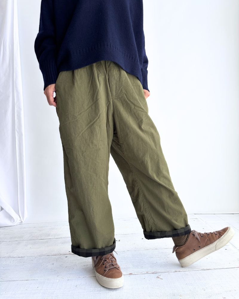 40s ORGANIC POPLIN (OVERDYE) EASY PANTS in ArrasGreen