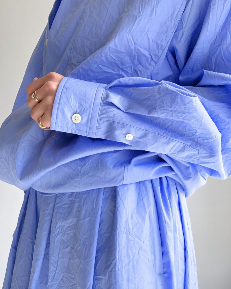 CLEA-CC 2-Way Regular Collar Shirt in Sax