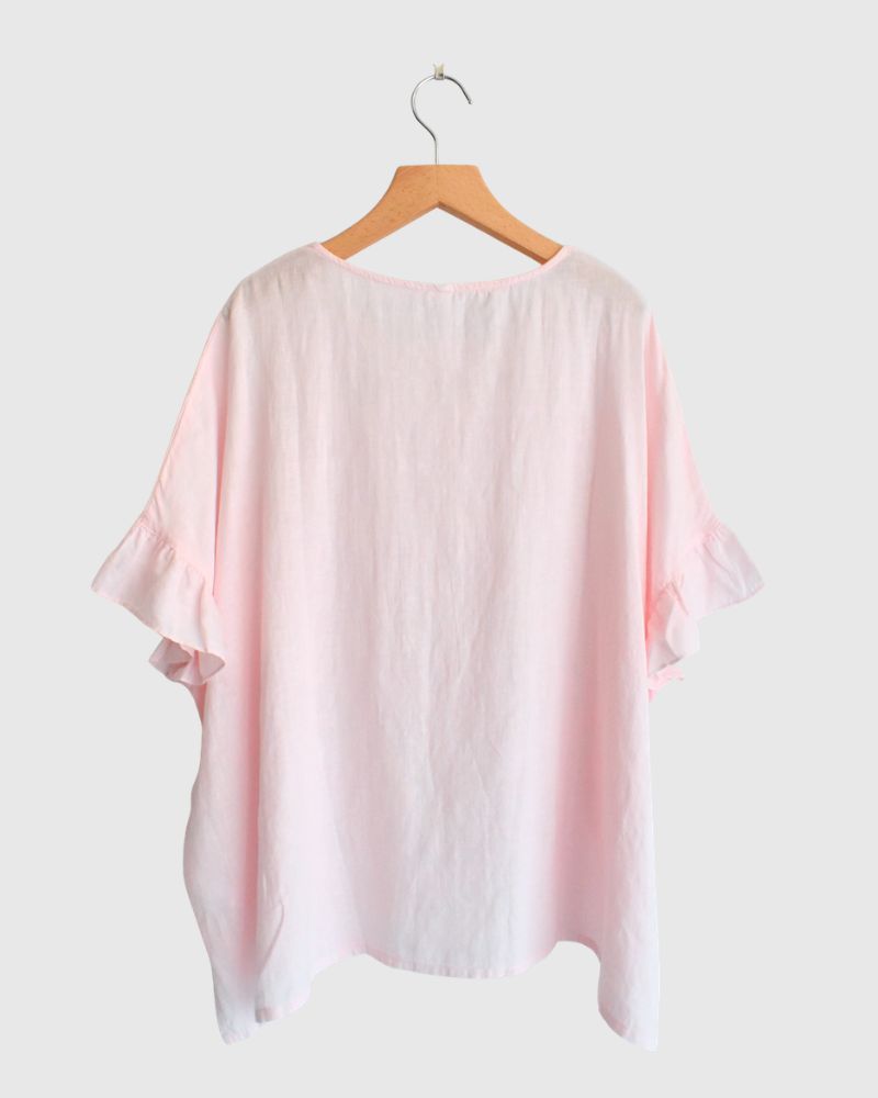 Frill Top Blouse in Pink