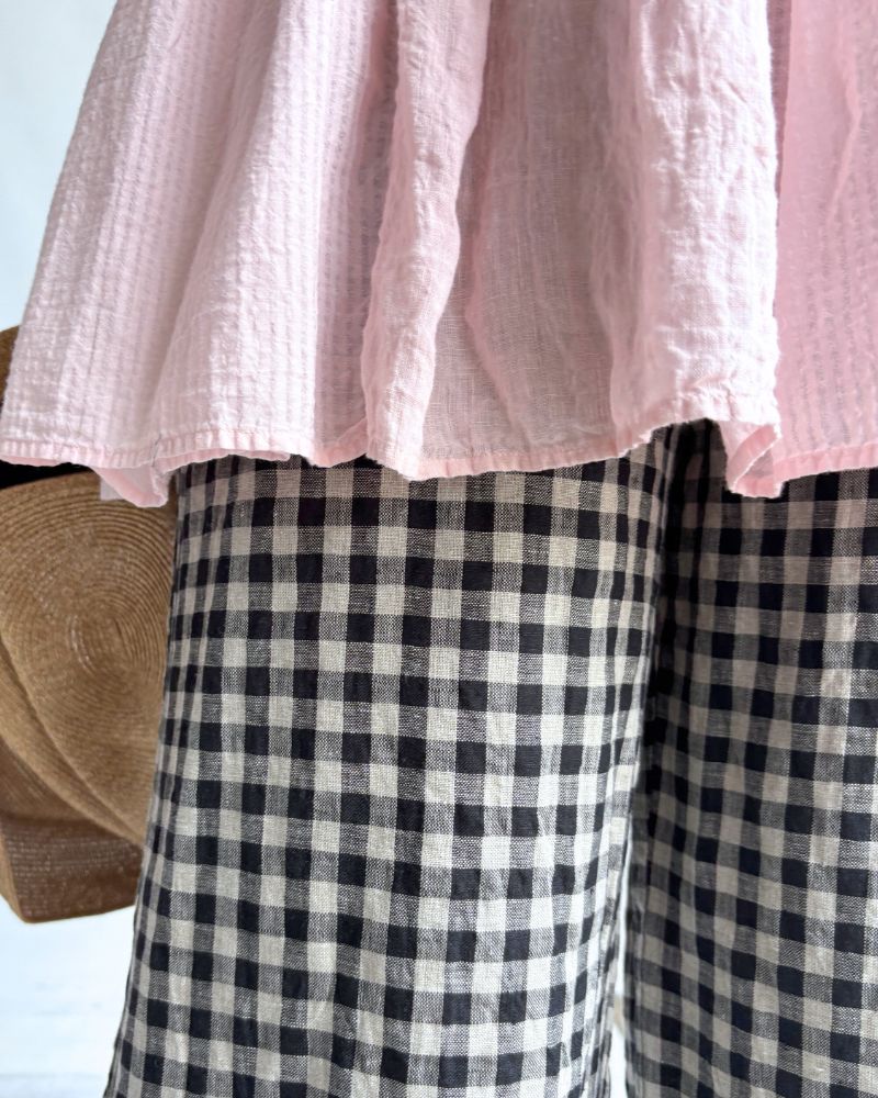 Gingham Check Pants in Natural/Black