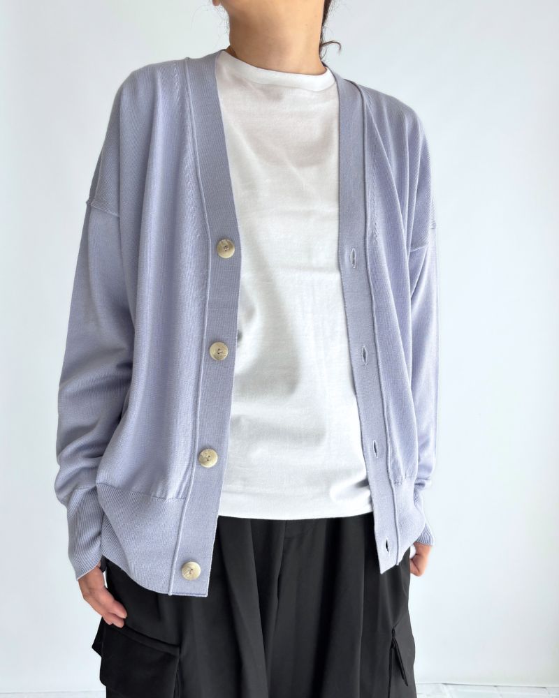 Merino Daddy Cardigan in Lavender