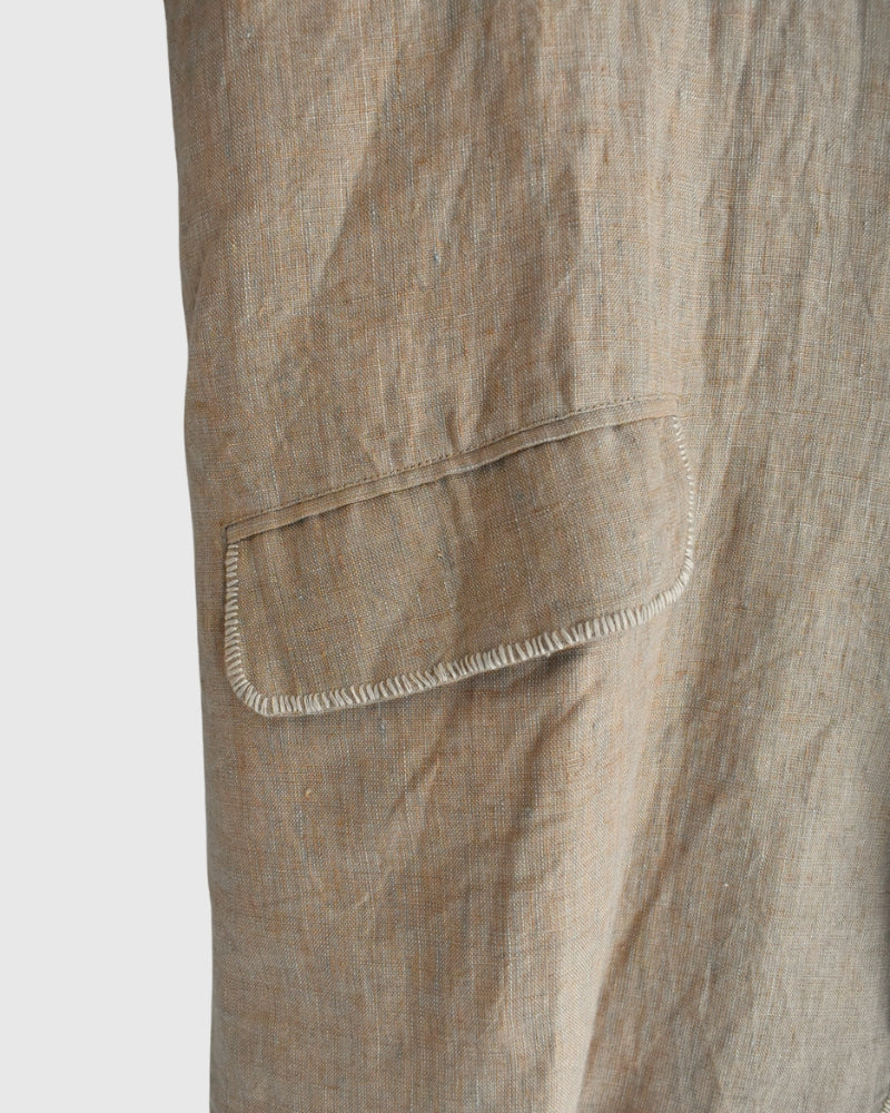 Handwoven 40 Linen Jacket in Beige