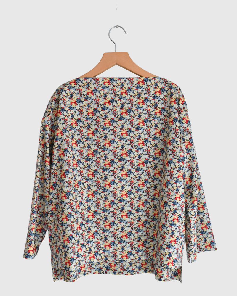 Boat neck blouse (LIBERTY)  in Red