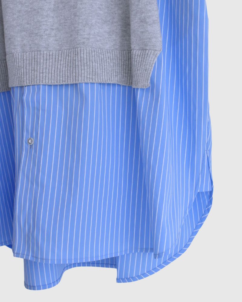 Knit vest layered striped shirt dress 'APOLU' in Saxe