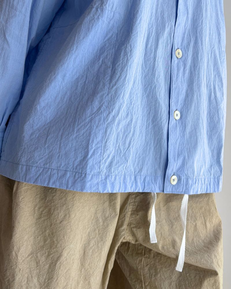 Drawstring shirt in Sax