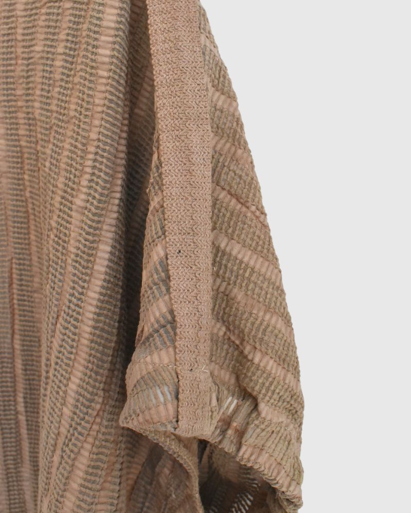 Wide Square Blouse in Beige