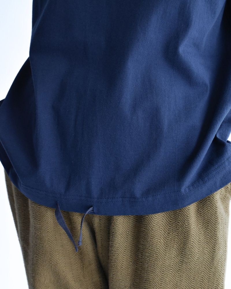 Half-Sleeve Drawstring T-shirt in Navy