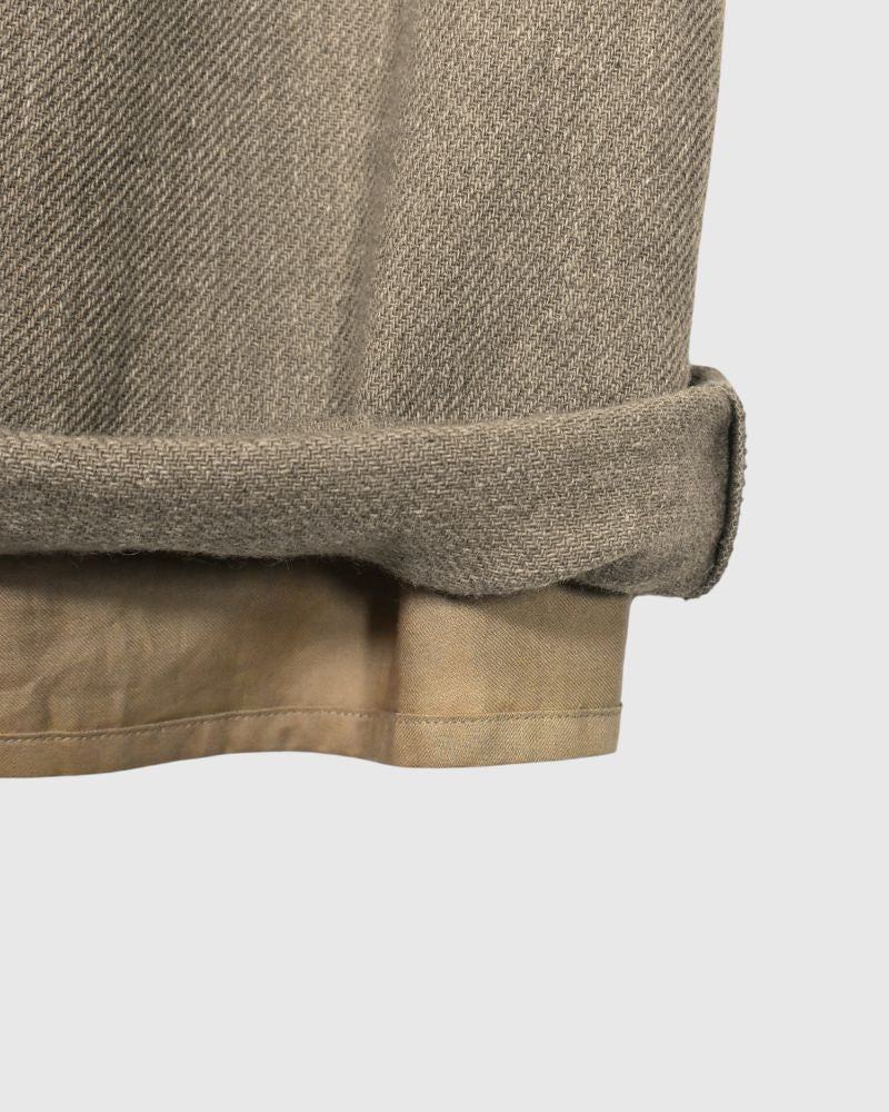 MERINO WOOL ORIHIMEDAKI PANTS in Beige