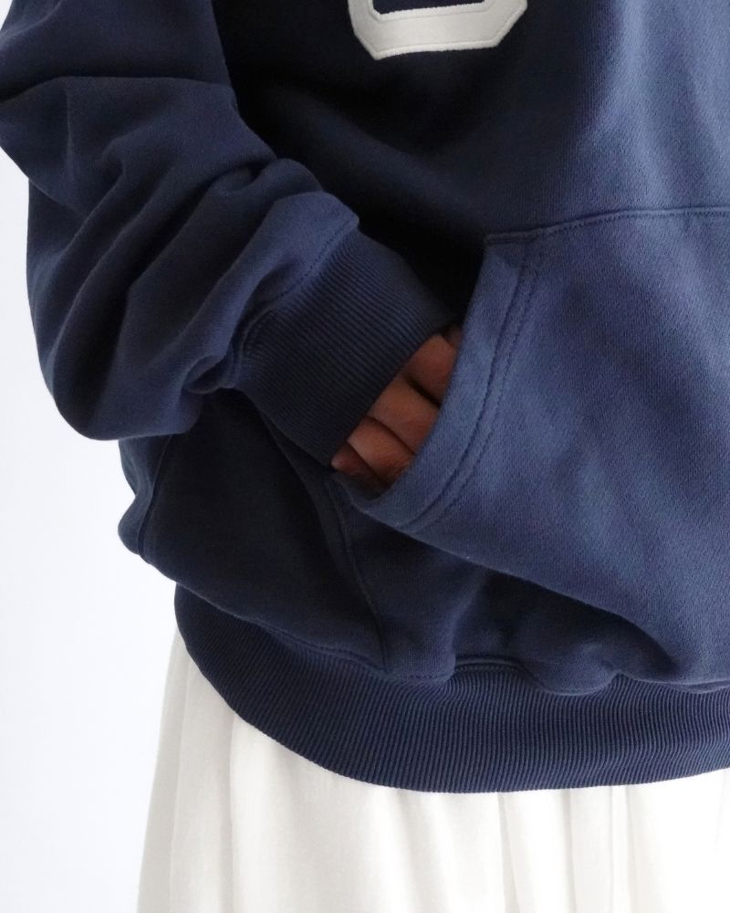 French Terry GRVYCLRS Applique Hoodie (MENS) in Navy