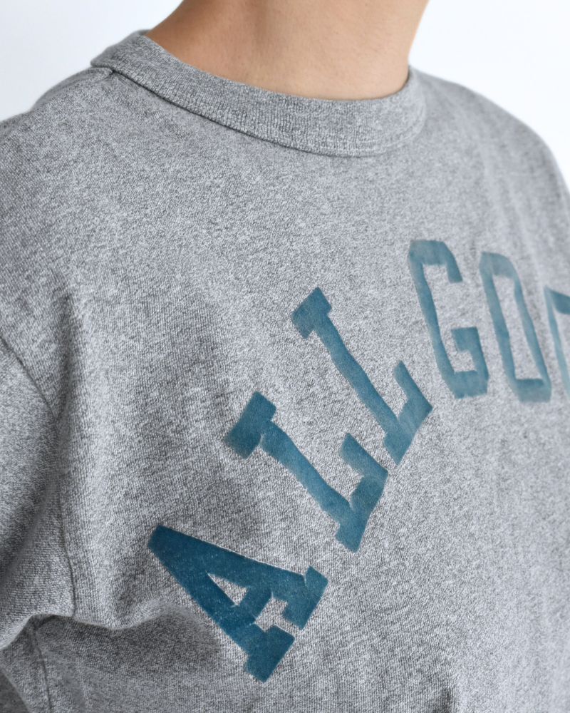 Vintage Cotton Jersey ALL GOOD T-Shirt in Gray