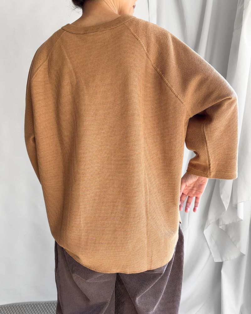 UNDYED Waffle Pullover in Camel