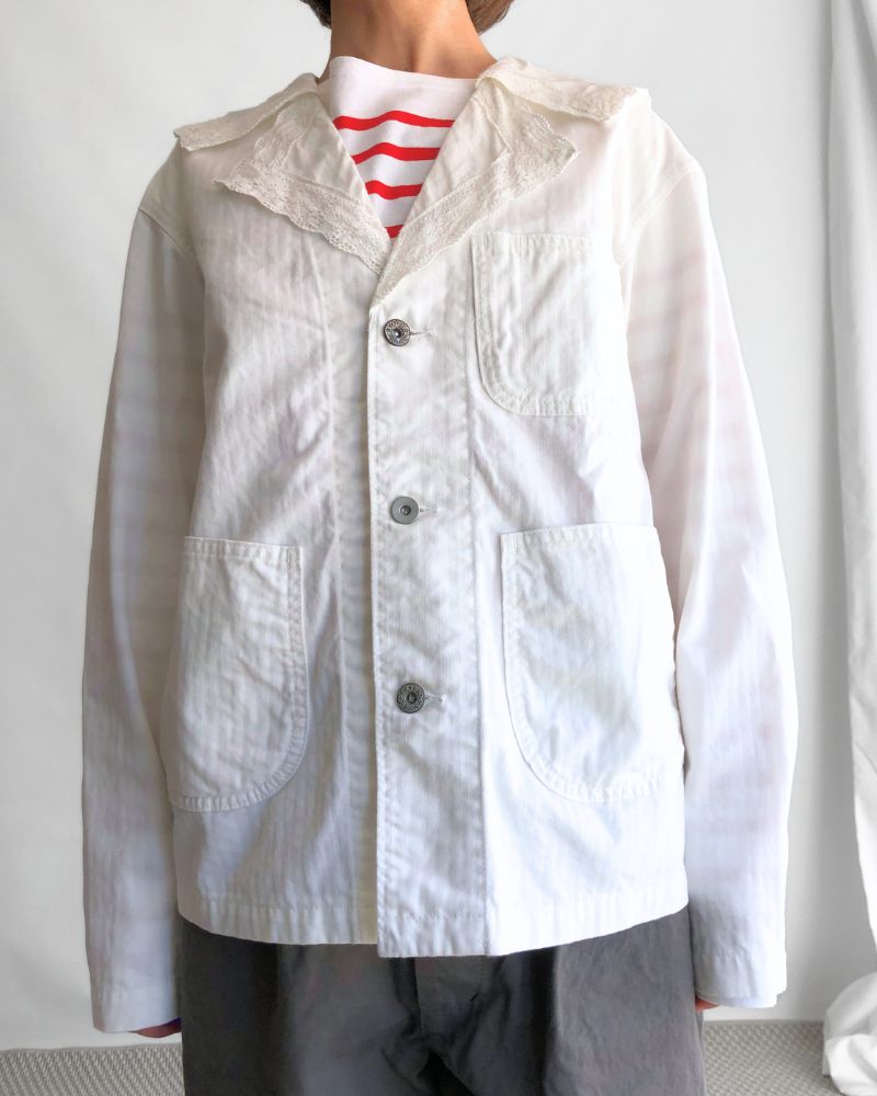 ARMY Herringbone Jacket in White