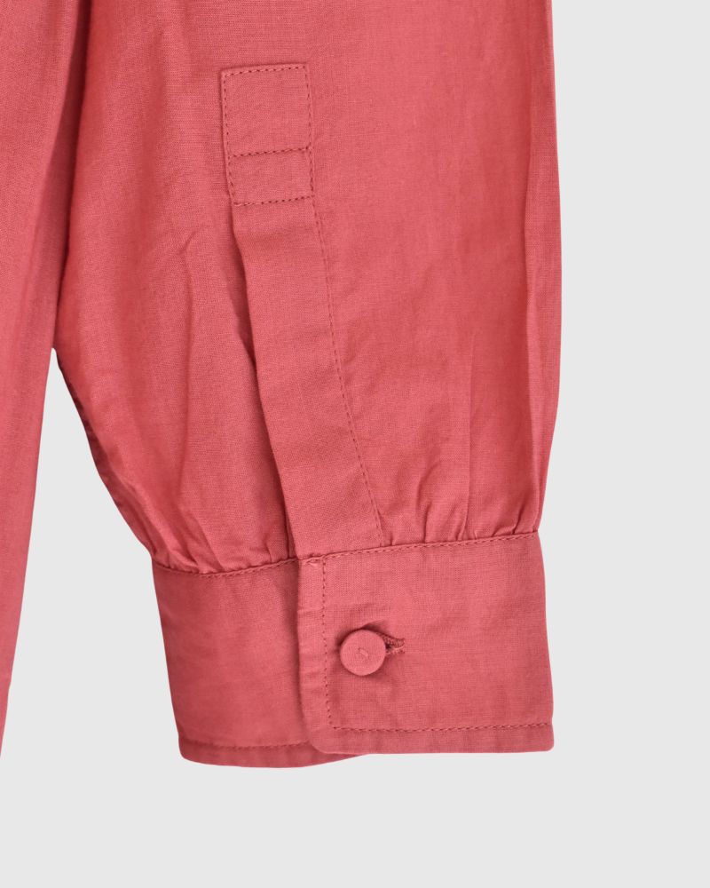 BANDED COLLAR SHIRT WITH MINI PINTUCK in SalmonPink